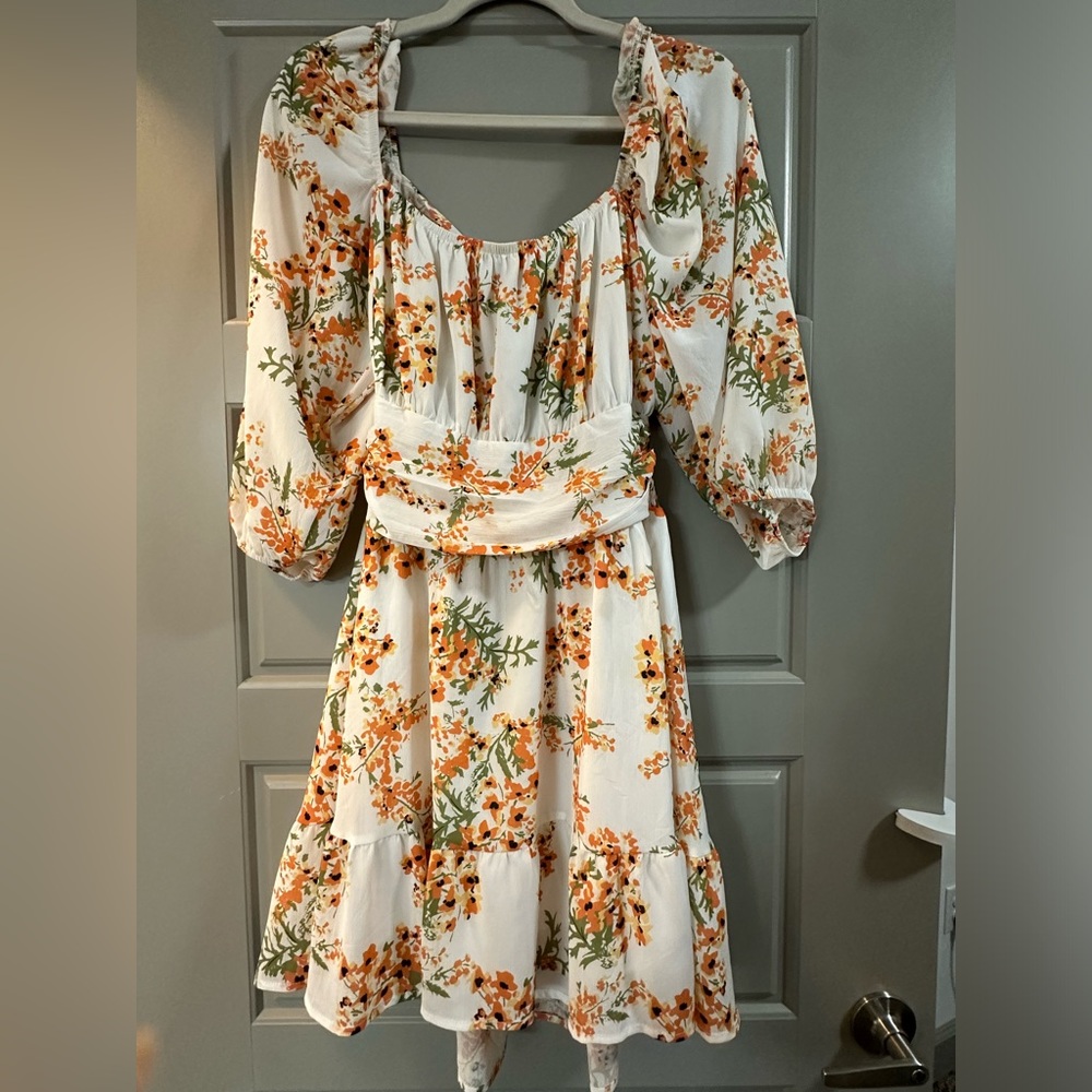 Off the shoulder open back dress